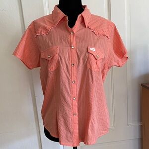 Twenty X Western Coral Pink Short Sleeved Shirt. Size L.